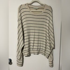 cleo Cream and Black Striped Knit Top